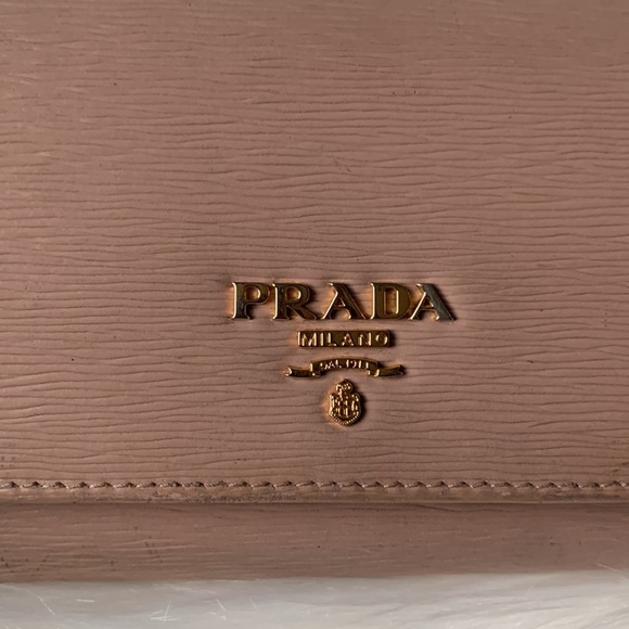 Authentic Prada Saffiano Long bifold flap wallet Blush/nude color. - Picture 5 of 13